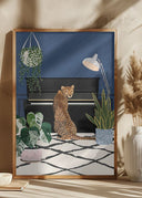 Cheetah playing piano Poster