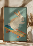 Bunny On Skateboard Poster