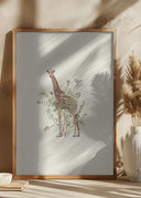 Floral giraffe Poster