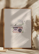 Floral vintage radio Poster