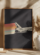 Space Ship Rainbow Poster