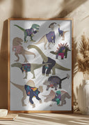 Dinosaurs In 80s Jumpers Poster