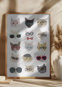 Cats With Glasses Poster