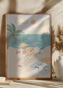 Bear on summer beach Poster I