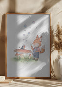 Fox and Bird Illustration Poster I