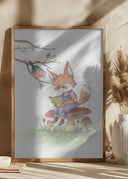 Fox and Bird Illustration Poster II