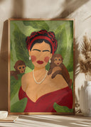 Frida and Monkeys Poster