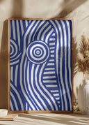 Front Blue and White Striped Nude Poster