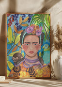 Frida and her parrots Poster