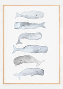 Kids Line Whale Art Poster