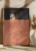 Altered Portrait of Woman Orange Modern Art Poster