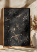 Cosmic Ocean Dark Gold Poster