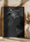 Starry Turtle (Black Version) Poster
