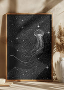 Starry Jellyfish (Black Version) Poster