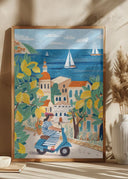 Travel woman on the Amalfi coast Poster