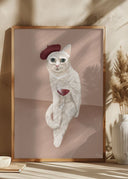 Classy Wine Cat Poster