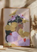 Hidden behind yellow purple flowers Poster