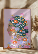 Colourful flower Lady Poster