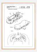 Patent Print - Game Controller I - White Poster