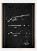 Patent Print - Guitar - Black Poster