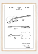 Patent Print - Guitar - White Poster