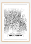 Map - København - White Poster