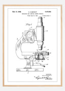 Patent Print - Microscope - White Poster