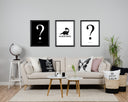 Ask me - Black with white print Poster