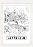Map - Stockholm - White Poster