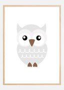 Owl Solo - Misty grey Poster