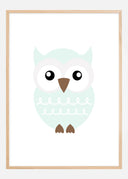 Owl Solo - Ice blue Poster