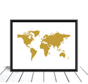 World map Gold Poster