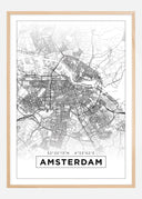 Map - Amsterdam - White Poster