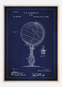 Patent drawing - Globe - Blue Poster