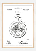 Patent drawing - Pocketwatch - White Poster