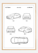 Patent Print - Tesla - White Poster
