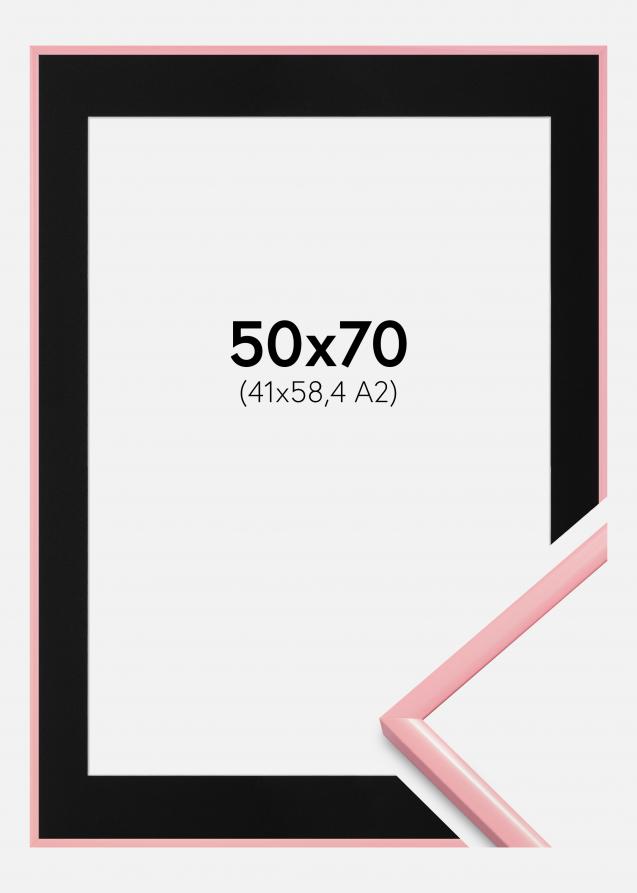 Ram med passepartou Frame New Lifestyle Pink 50x70 cm - Picture Mount Black 42x59.4 cm (A2)