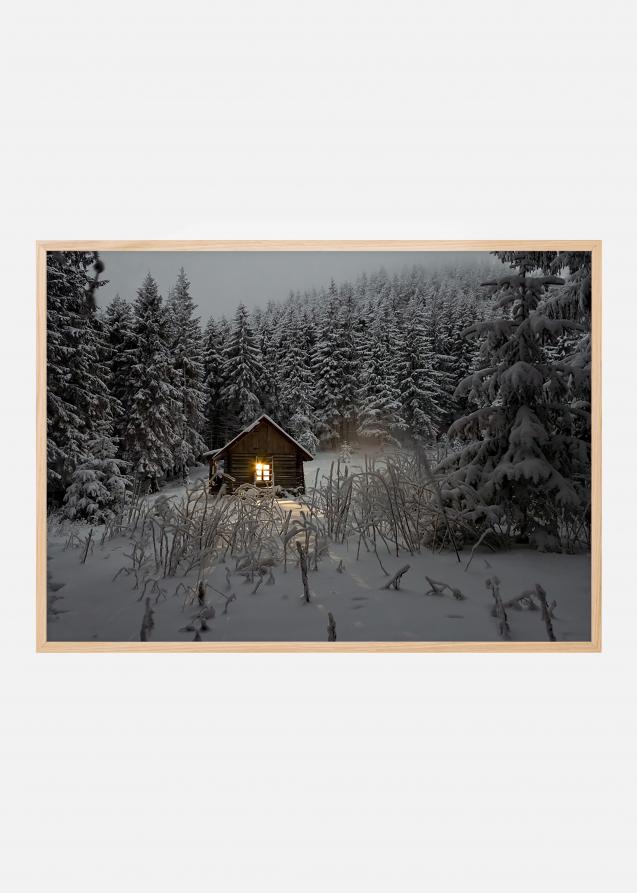 Bildverkstad Cabin in winterscape Poster