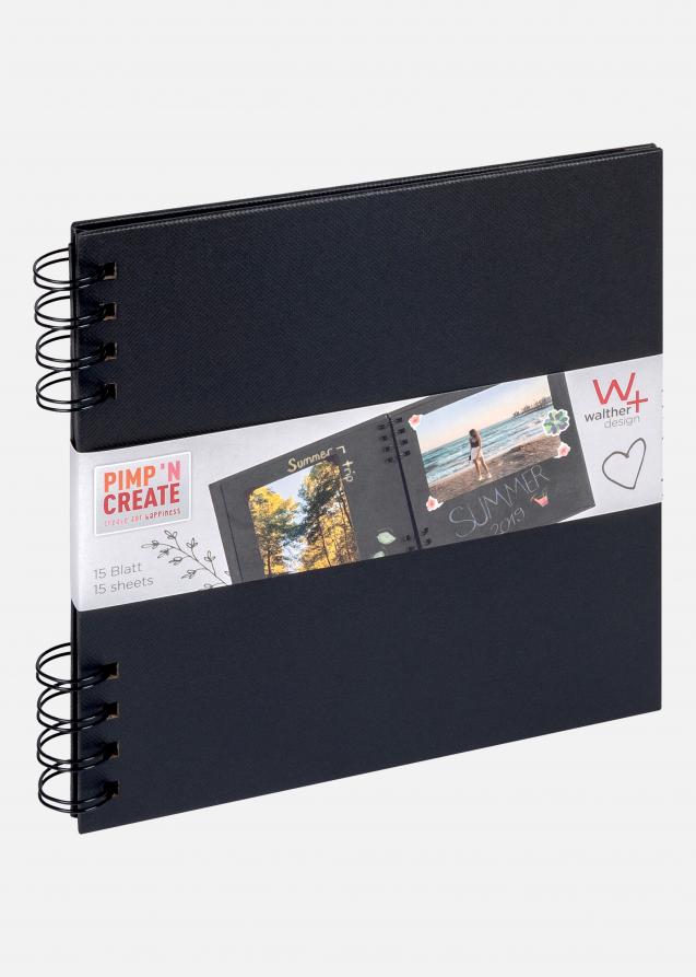 Walther PAC Spiral Album Black - 18x18 cm (30 Black pages / 15 sheets)