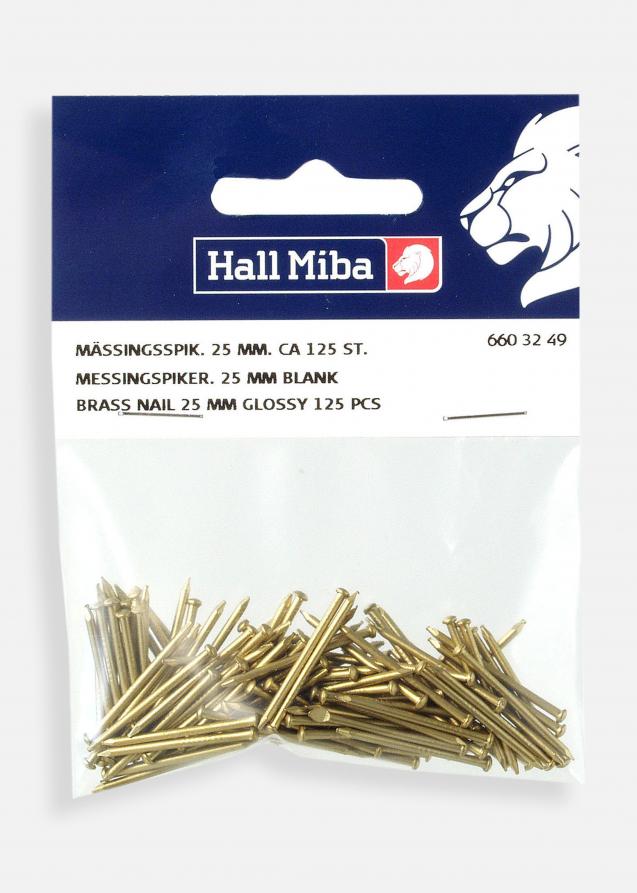 Hallmiba Brass Nail 25 mm glossy 125 pieces