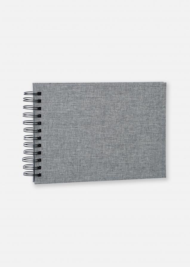 Focus Base Line Canvas Wire-O Grey 23x17 cm (40 Black pages / 20 sheets)