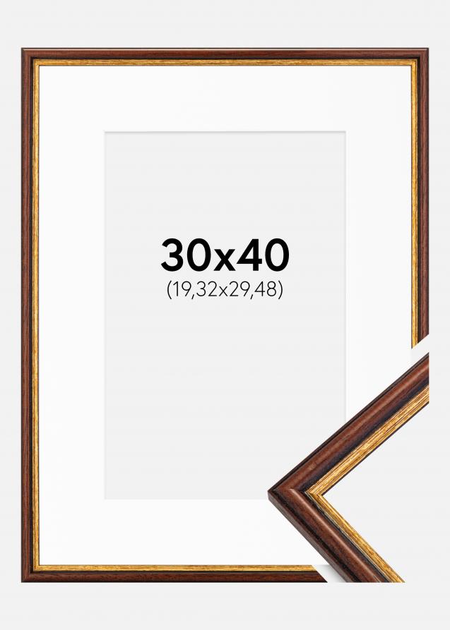 Ram med passepartou Frame Horndal Brown 30x40 cm - Picture Mount White 8x12 inches