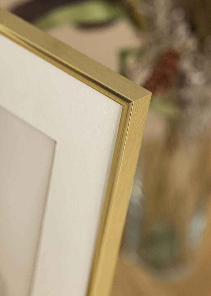Ram med passepartou Frame Visby Shiny Gold 40x50 cm - Picture Mount White 27.5x37 cm