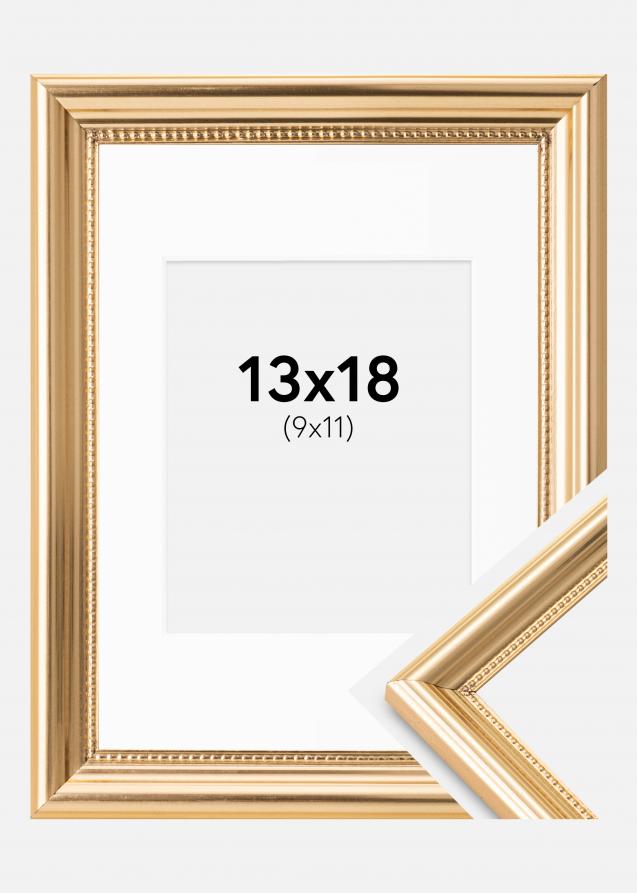 Ram med passepartou Frame Gala Gold 13x18 cm - Picture Mount White 10x12 cm