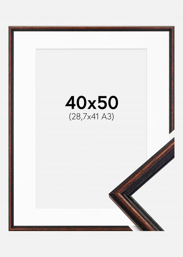 Ram med passepartou Frame Horndal Walnut 40x50 cm - Picture Mount White 29,7x42 cm (A3)