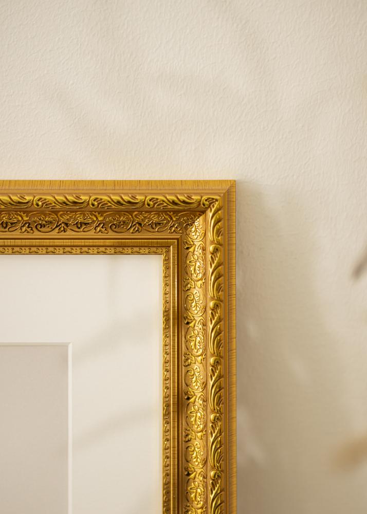 BGA Frame Ornate Acrylic Glass Gold 16.54x23.39 inches (42x59.4 cm - A2)