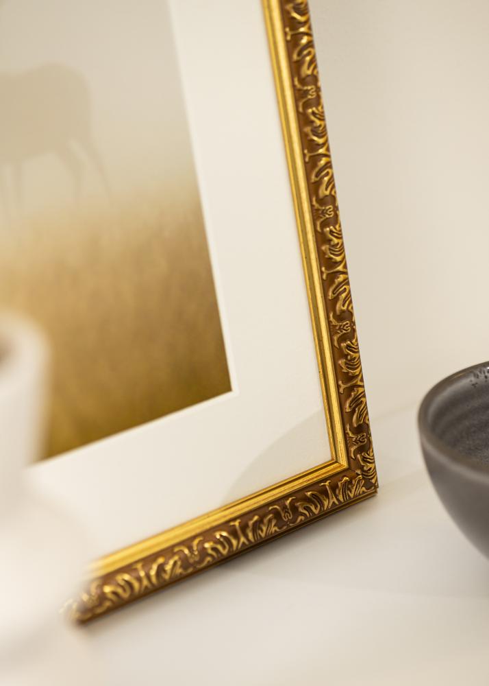 BGA Frame Swirl Acrylic Glass Gold 27.56x39.37 inches (70x100 cm)
