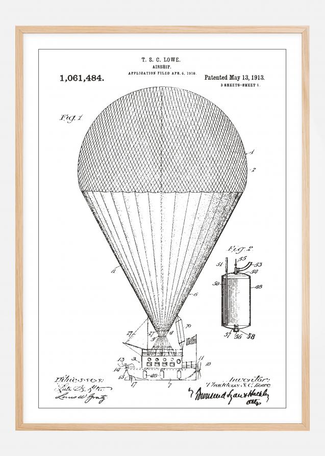 Bildverkstad Patent drawing - Airship - White Poster