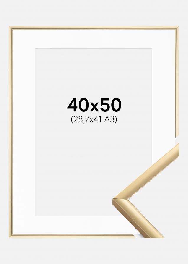 Ram med passepartou Frame New Lifestyle Gold 40x50 cm - Picture Mount White 29.7x42 cm