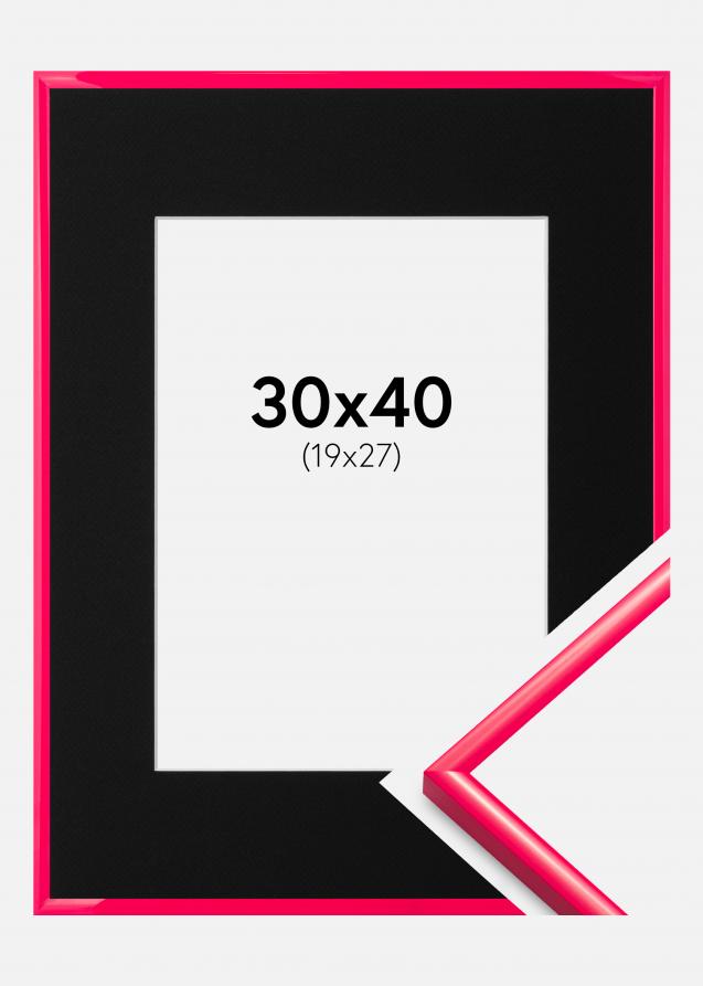Ram med passepartou Frame New Lifestyle Hot Pink 30x40 cm - Picture Mount Black 20x28 cm